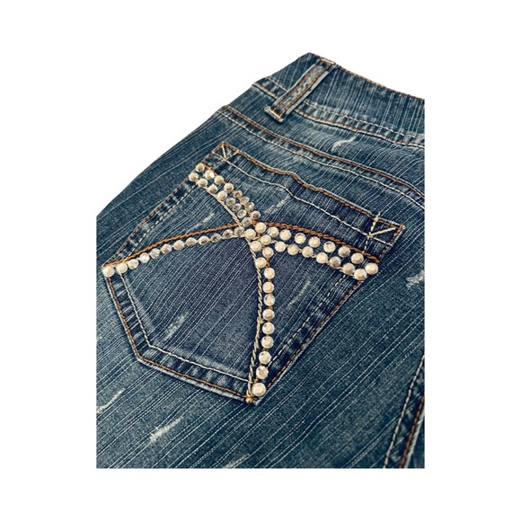 BOOM BOOM Authentic Jeanswear Crystal Embellished Boot Cut Jeans - Picture 4 of 4